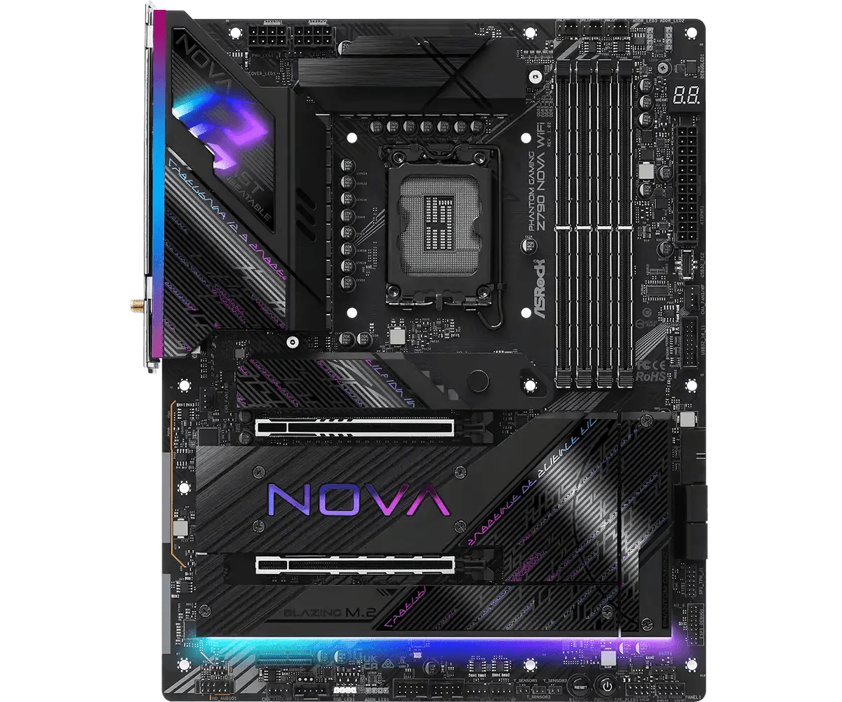 PHANTOM GAMING Z790 Nova WiFi LGA 1700 Socket Intel Motherboard | 90 - MXBMB0 - A0UAYZ - Vektra Computers LLC PHANTOM GAMING Z790 Nova WiFi LGA 1700 Socket Intel Motherboard | 90 - MXBMB0 - A0UAYZ - Vektra Computers LLC